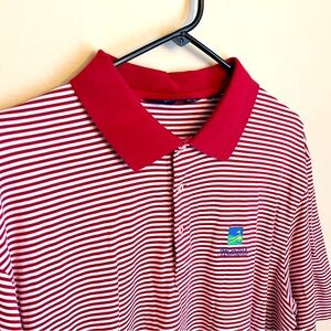 Polo Golf | Wachovia Championship Polo Shirt | Red and White Striped | Size XL